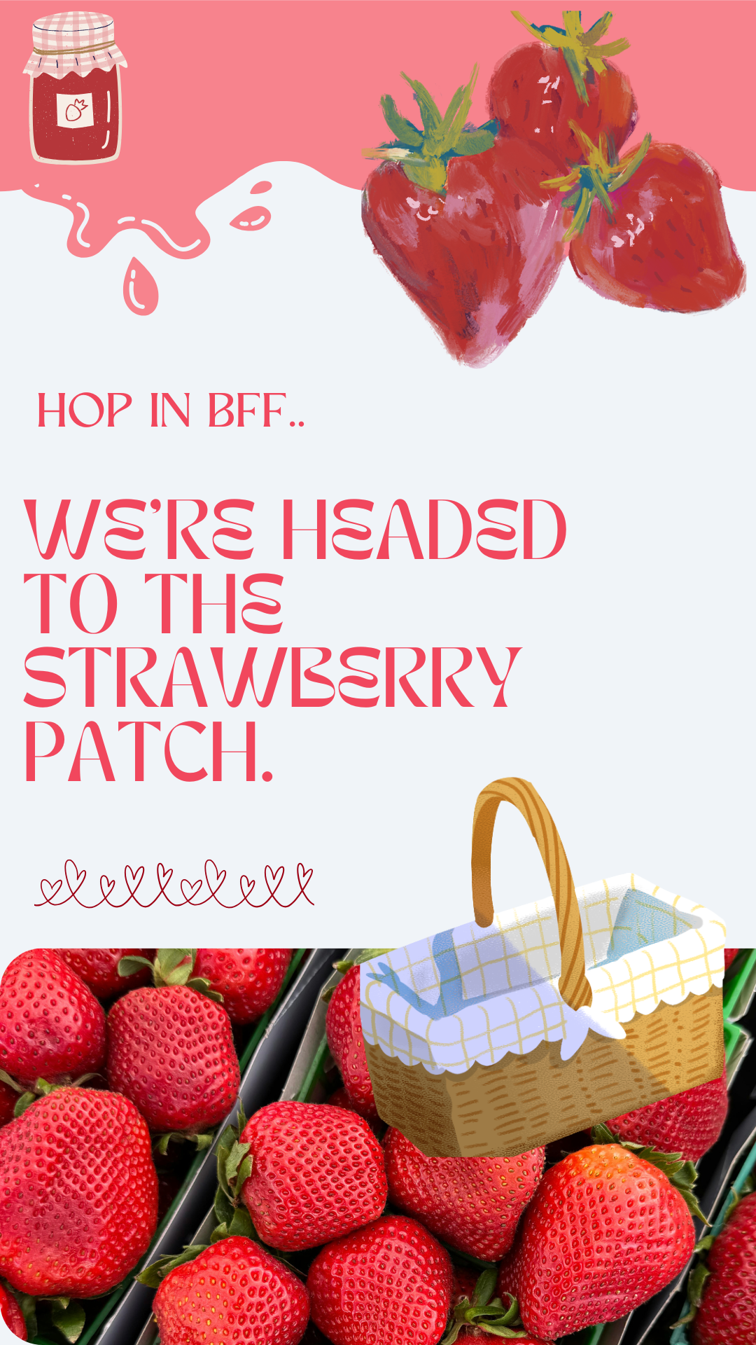 Strawberry Picking Season Digital Poster